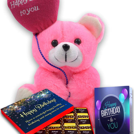Midiron Chocolate Birthday Gift, Birthday Gift for Friend, Sister, Brother, Girlfriend, Boyfriend, Wife, Husband (Chocolate, Teddy, Card)