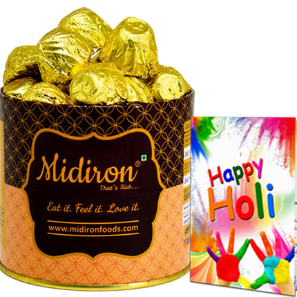 Premium Chocolate Gifts Hamper - Handmade Chocolate Bars - Holi Chocolates with Holi Greeting Card | Holi Gifts for Family & Relatives