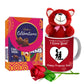 Midiron Valentine's Day Romantic Gift|Propose Day Gift for Couple|Love Gift for Wife/Girlfriend/Lover|Unique Propose Day Gift-Chocolates, Printed Mug(325ml), Red Rose & Teddy