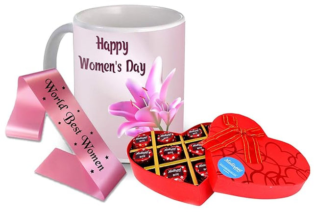 Women’s Day Gift Set
Chocolate and Mug Combo
Elegant Women’s Day Sash