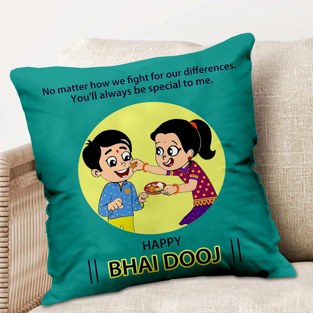 Bhai Dooj Printed Cushion Gifts - Best Bhai Dooj Gifts for Brother, Unique Bhai Dooj Gift Ideas, Bhai Dooj Gifts Online for Brother