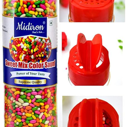 Colourful Saunf - Sweet Mouth Freshener, Traditional Indian Mukhwas for Digestion, Fresh Breath & After-Meal Refreshment - Midiron