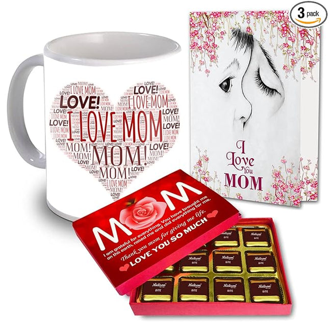 Happy Mother's Day Gift  - Gift for Mother Day & Birthday - Happy Mother's Day Gift - Printed Coffee Mug, Chocolate Box and Greeting Card