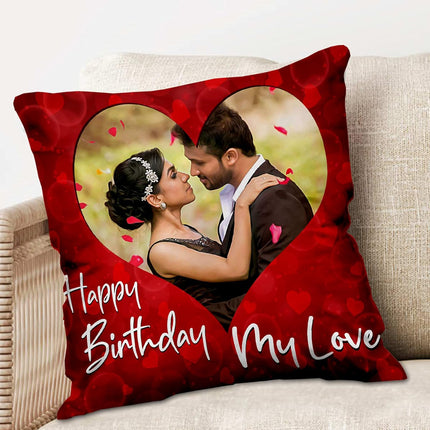 Customize or Personalised Print Photo on Cushion Cover With Filler  | Gift for Wife/Husband/Girlfriend/Boyfriend | Printed Cushion for Lover | Birthday Gifts for Fiance |1 Photo Personalize Cushion