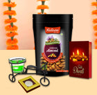 Diwali Gift Healthy Combo - Healthy Diwali Hamper with Dry Fruits (Almonds), Deepawali Greeting Card