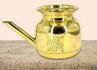 Traditional Brass Karwa for Karwa Chauth - Swastika Pot for Poojan, Vrat & Festival Decor
