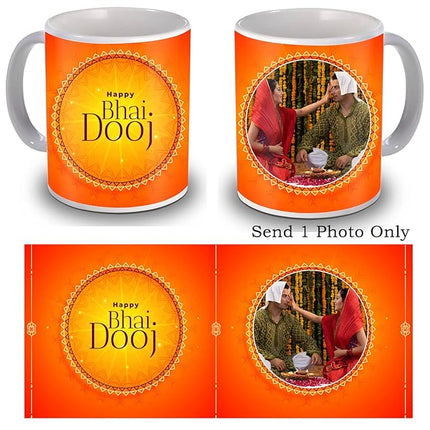 Personalized Photo Mug for Bhai Dooj Gift - Gift for Brother, 1 Photo Customize Mug, Personalized Ceramic Coffee Mug - Gift for Brother on Bhai Dooj