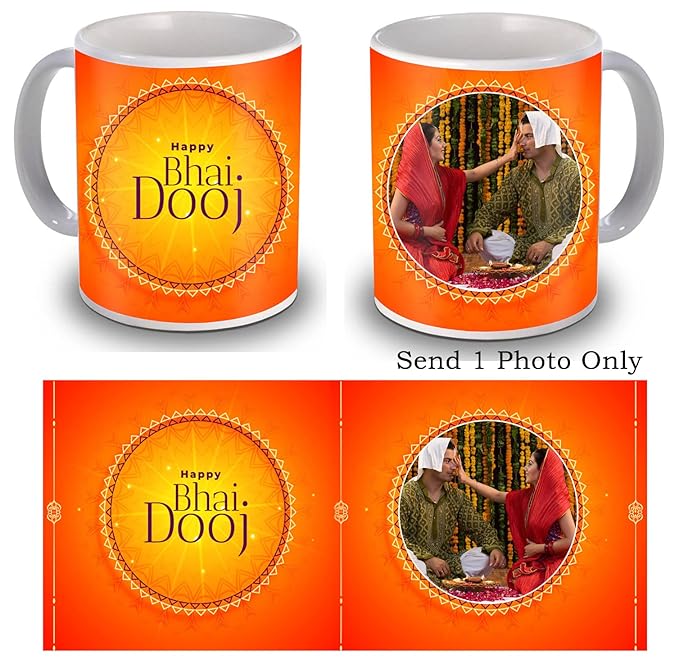 ME & YOU Photo Mug for Bhai Dooj Gift| Gift for Brother| 1 Photo Customize Mug, Personalized Ceramic Coffee Mug | Gift for Brother on Bhai Dooj| Bhai Dooj Gift for Brother|