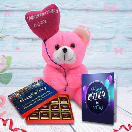 Midiron Chocolate Birthday Gift, Birthday Gift for Friend, Sister, Brother, Girlfriend, Boyfriend, Wife, Husband (Chocolate, Teddy, Card)