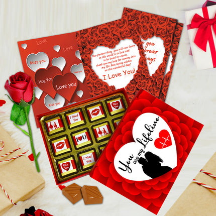 Romantic Love Gift Hamper for Girlfriend, Wife & Loved One | Chocolate Gift Set for Valentine, Anniversary & Birthday