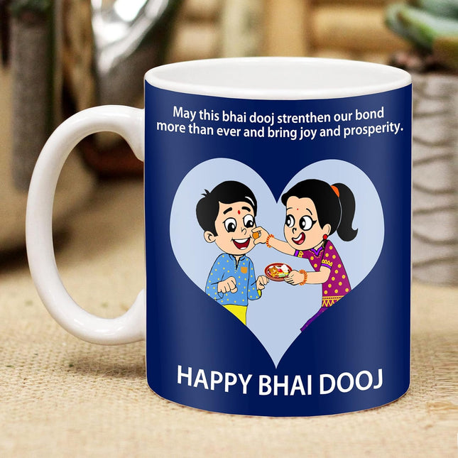 Bhai Dooj Coffee Mug Gifts - Best Bhai Dooj Presents for Brother, Festival Gift Ideas, Bhai Dooj Mug Online Shopping