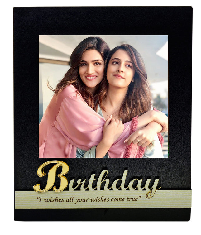 Custom Photo Frame - MDF Birthday Cutout Frame with Photo Print - Perfect Gift for Wife, Husband, Sister & Brother