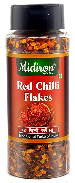 Red Chilli Flakes – Spicy & Flavorful Crushed Chilli Seasoning – Ideal for Pizza, Pasta, Indian Cooking, Marinades & Spicy Recipes - Midiron