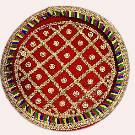 Karwa Chauth Thali Set for Women - Decorated Pooja Thali with Channi, Lota & Vrat Essentials