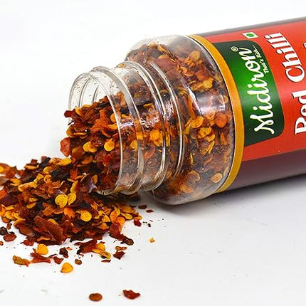 Red Chilli Flakes – Spicy & Flavorful Crushed Chilli Seasoning – Ideal for Pizza, Pasta, Indian Cooking, Marinades & Spicy Recipes - Midiron