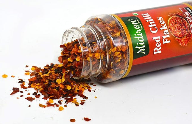 Red Chilli Flakes – Spicy & Flavorful Crushed Chilli Seasoning – Ideal for Pizza, Pasta, Indian Cooking, Marinades & Spicy Recipes - Midiron