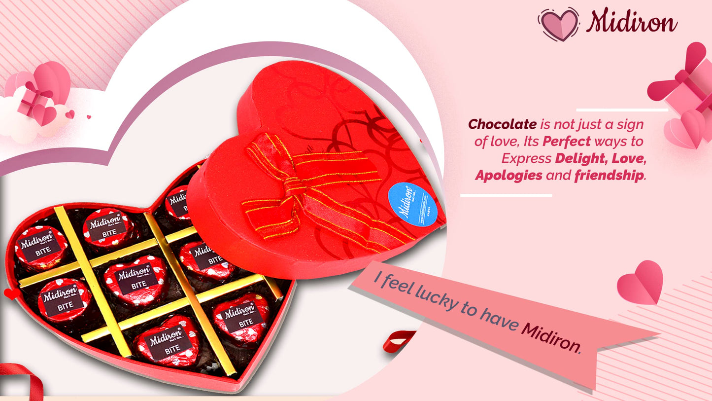 Midiron Valentines Gift Hamper for Girlfriend/Boyfriend | Rose Day, Chocolate Day, Hug Day Gift | Romantic Gift | Valentine's Week Day Gift-Chocolate Bars, Love Card & Red Teddy