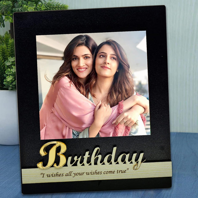 Custom Photo Frame - MDF Birthday Cutout Frame with Photo Print - Perfect Gift for Wife, Husband, Sister & Brother