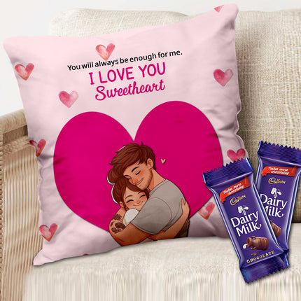 Couple Cushion Gift for Marriage - Husband and Wife Printed Cushion, Romantic Gift for Room