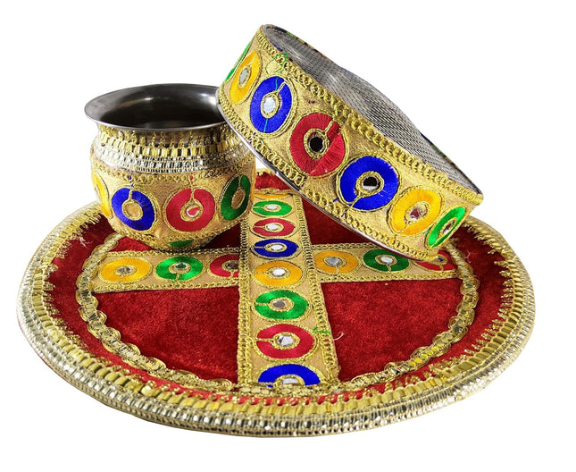 Complete Karwa Chauth Thali Set - Puja Set For Karwa Chauth, Ritual Kit For Karwa Chauth