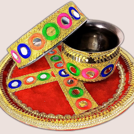 Graceful Traditions Karwa Chauth Pooja Thali Set – Complete Ritual Essentials for a Blessed Celebration