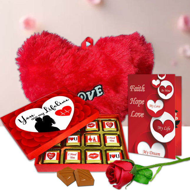Love Gift Set for Girlfriend & Wife | Romantic Chocolate Gift for Loved One | Valentine’s Day Surprise Hamper with Sweet Treats & Heartfelt Love