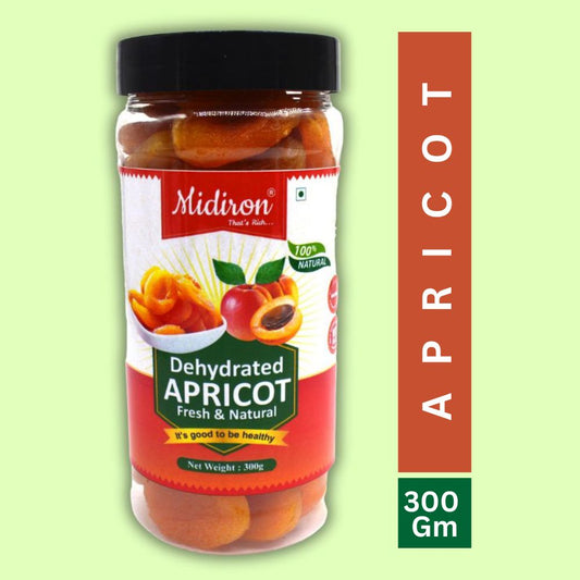 Midiron Dried Apricot, Fresh & Natural Dehydrated Apricot (Khubani) 300gm