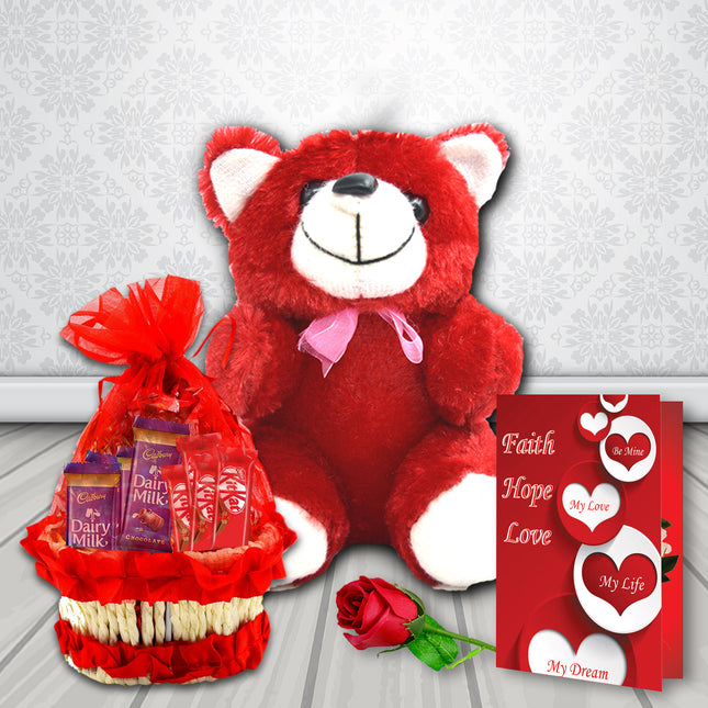 Valentine's Day Romantic Gift Hamper For Girlfriend/Boyfriend Dairy Milk & Kitkat Chocolate