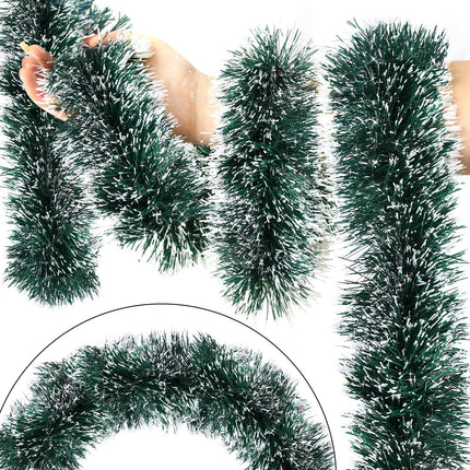 Green tinsel garland on a white background
Christmas decorative garland
Christmas hanging decoration
New Year party decorations