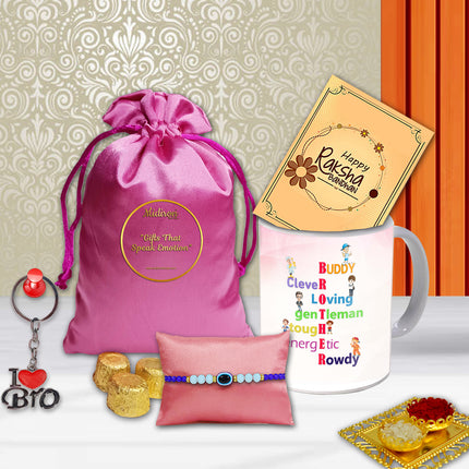 Rakhi with golden beads and charm,Decorative rakhi with fine detail,Rakhi thread with sequins,Exclusive designer rakhi design

