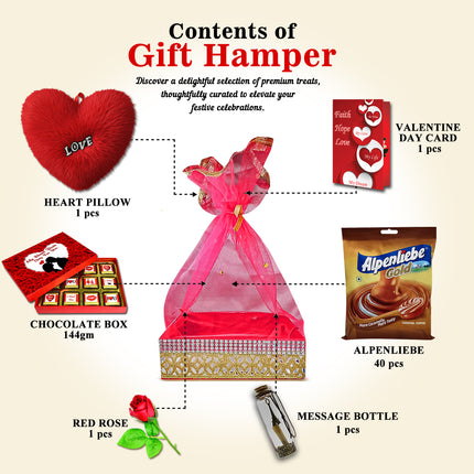 Romantic Valentine’s Day Love Hamper | Special Gift for Girlfriend, Wife & Partner | Valentine Surprise Box