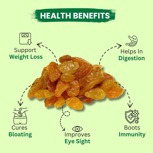 Natural Golden Raisin (Kismish) Raisins  (100 g) - Midiron