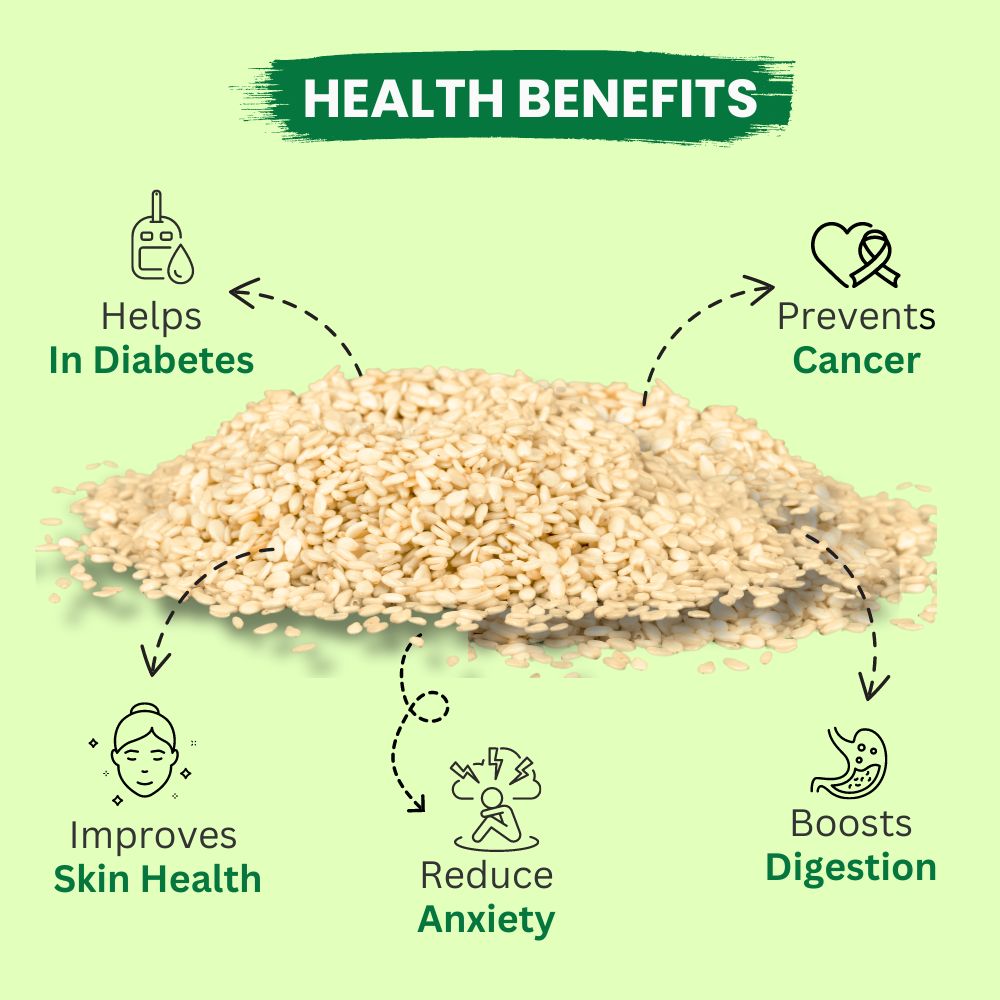 Sesame Seed, White Till, Good Source of Fiber, Super Food 150gm