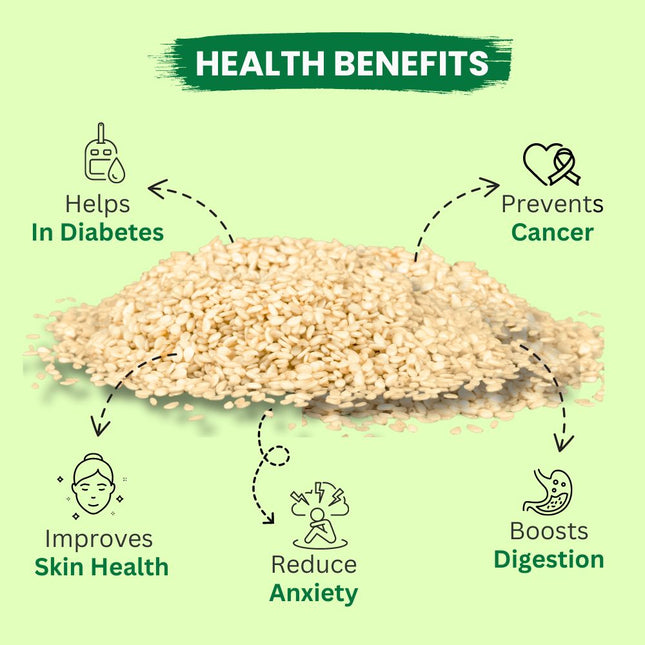 Sesame Seed, White Till, Good Source of Fiber, Super Food 150gm - Midiron