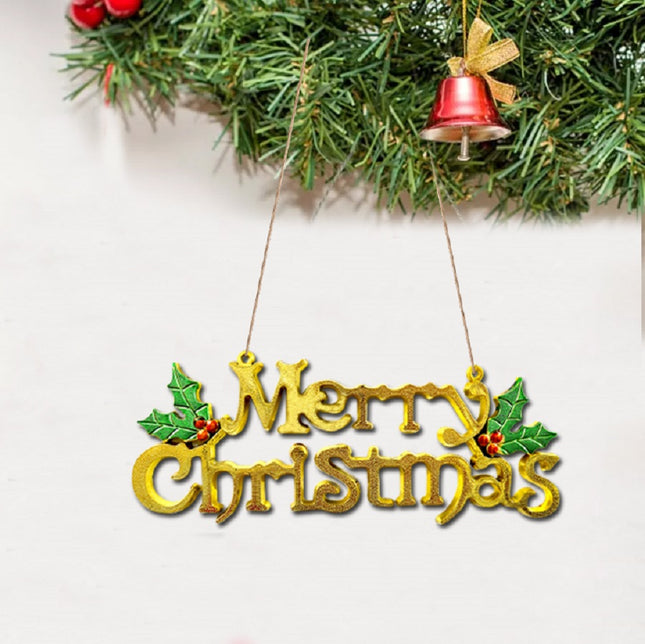 Merry Christmas Hanging Banner for Christmas Tree, Wall, Door & Party Decoration | Xmas Celebration Banner for Home, Office, Café & Event | Reusable Festive Decoration Accessory