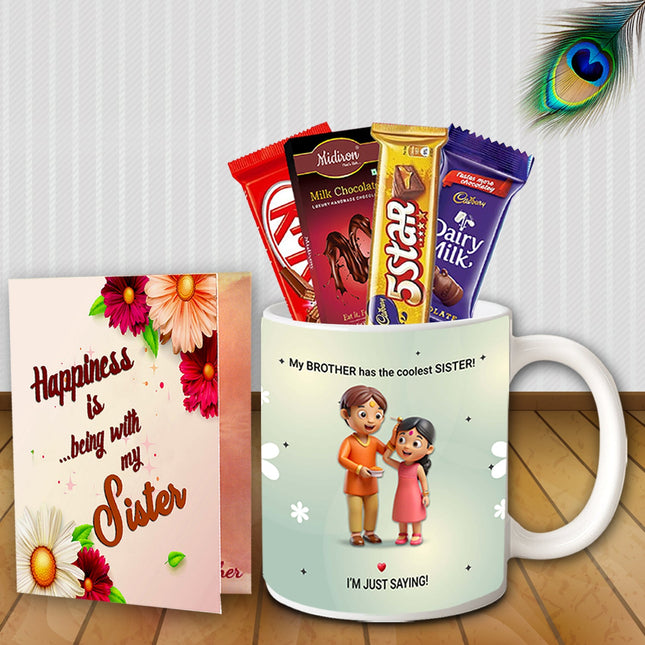 Rakhi Gift Hamper for Sister - Return Gift Set, Raksha Bandhan Combo, Traditional Gift Box