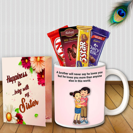 Rakhi Combo Gift Box for Sister - Return Gift Hamper, Raksha Bandhan Surprise Set