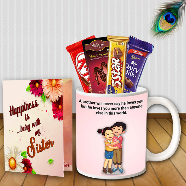 Rakhi Combo Gift Box for Sister - Return Gift Hamper, Raksha Bandhan Surprise Set