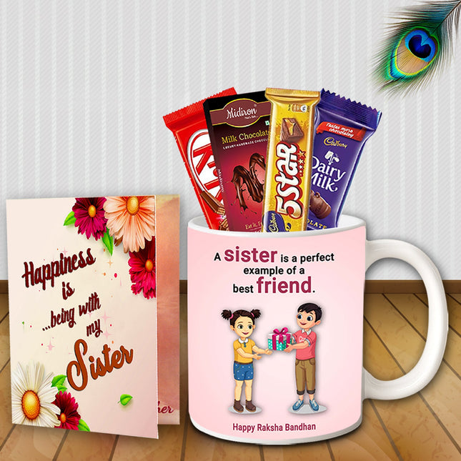 Raksha Bandhan Return Gift for Sister - Rakhi Combo Hamper, Traditional Gift Box
