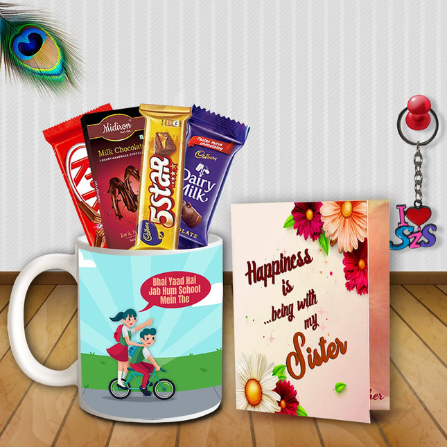 Rakhi Combo Gift for Sister - Return Gift Hamper Box, Raksha Bandhan Set