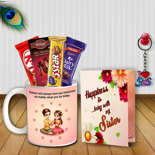 Raksha Bandhan Gift for Sister - Return Gift Combo Pack, Rakhi Hamper Box, Festive Set