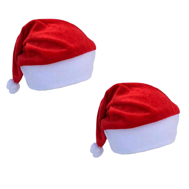 Christmas Celebration Santa Cap | Cute Red Velvet Cap for Kids, Boys, Girls & Adults | Perfect Xmas Hat for Parties, School Functions, Office Celebrations & Christmas Decor | Comfortable Festive Headwear
