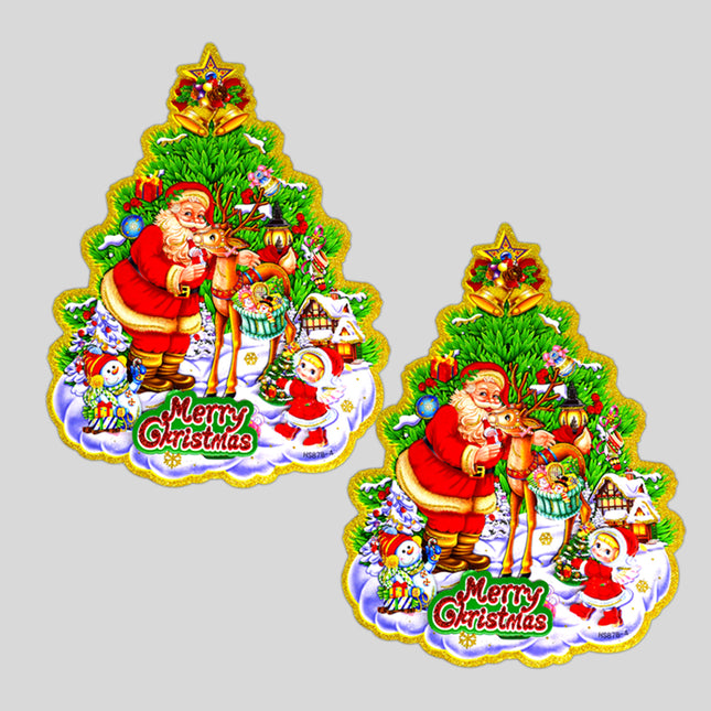 Festive Merry Christmas Stickers | Christmas Wall Stickers for Decoration | Reusable Xmas Stickers for Christmas Tree, Windows & Doors-Pack of 2