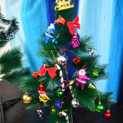 Beautiful 2 Feet Artificial Christmas Tree with 49 Decorative Ornaments | Ready-to-Use Xmas Tree Set with Balls, Gift Boxes & Hanging Stars | Perfect for Home, Office & New Year Celebration Decor