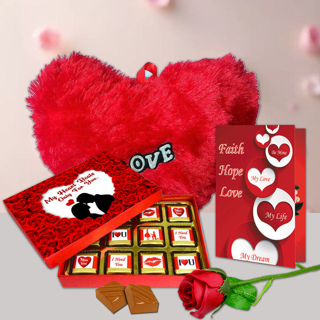 Premium Love Gift Pack for Girlfriend & Wife | Romantic Chocolate Gift for Love One | Valentine’s Day Special Surprise Hamper for Anniversary, Birthday & Proposal