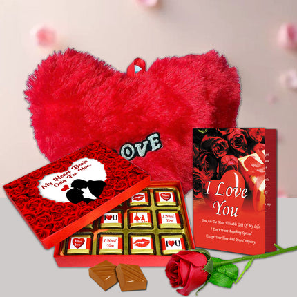 Premium Love Gift Pack for Girlfriend & Wife | Romantic Chocolate Gift for Love One | Valentine’s Day Special Surprise Hamper for Anniversary, Birthday & Proposal