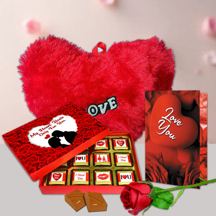 Premium Love Gift Pack for Girlfriend & Wife | Romantic Chocolate Gift for Love One | Valentine’s Day Special Surprise Hamper for Anniversary, Birthday & Proposal
