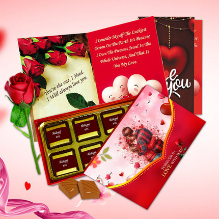 Romantic Valentine Chocolate Gift Set for Love – Sweet Gift Pack for Girlfriend, Wife & Valentine Week