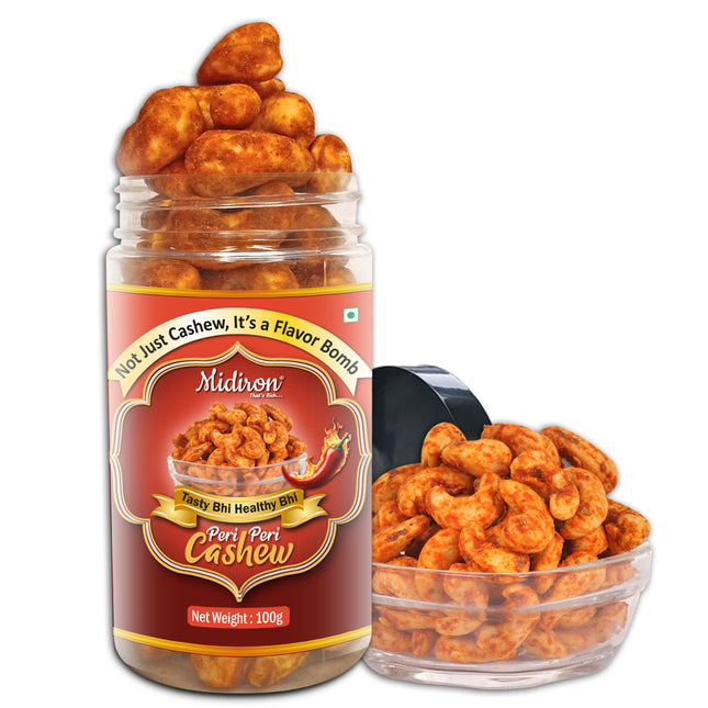 Roasted Cashew with Masala
Protein Rich Cashew Snack
Peri Peri Masala Cashews