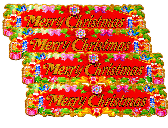 Christmas Decoration Stickers | Merry Christmas Reusable Wall and Glass Stickers for Home, Shop & Office Decor for Xmas and New Year